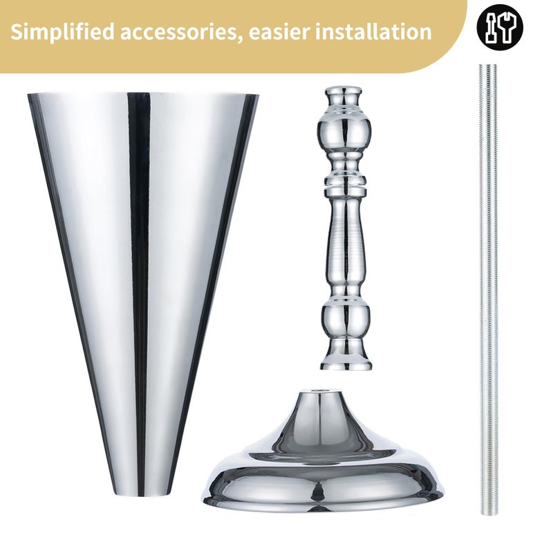 NUPTIO 10 Pcs Tabletop Silver Metal Wedding Flower Trumpet Vase, 16.5 inch Table Decorative Centerpiece Artificial Flower Arrangements for Anniversary Ceremony Party Birthday Event Home Decoration (Silver) - Image 5
